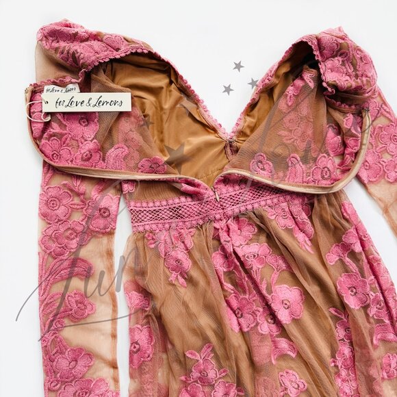 FOR LOVE & LEMONS x FREE PEOPLE Temecula Maxi Dress In Pink NWT - Picture 10 of 13